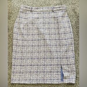 L Kate Kasin Pencil Skirt Purple Tweed